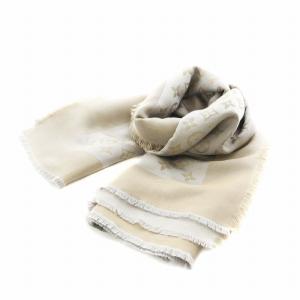 ショール モノグラムシャイン ストール グレー ゴールド色 M75121