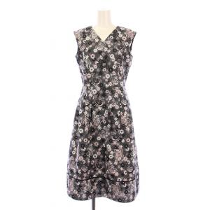 23SS HOLLY HOCK ホリーホックドレス フレアワンピース ひざ丈 ノースリーブ Vネック 花柄