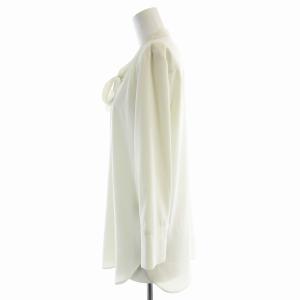 Theory PRIME GGT TIE BLOUSE シャツ ブラウス 長袖 ノーカラー ボウタイ S 白 ホワイト
