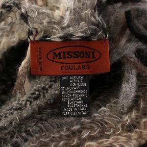 MISSONI ストール マフラー ストライプ柄 モヘヤ イタリア製 茶 黒 /BM