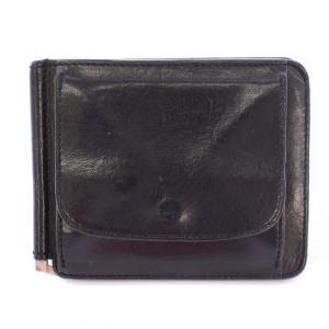 Money clip wallet  マネークリップウォレット 二つ折り財布 コンパクト レザー 黒 ブラック