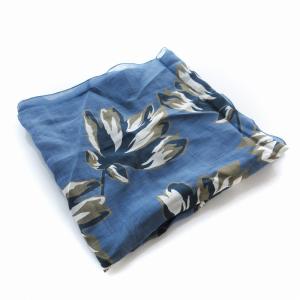 スカーフ 総柄 青 ブルー /EE