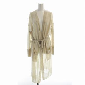 カーディガン ロング 長袖 大きいサイズ 13+ ベージュ 08-83IP10 /EE