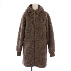 W's Dusty Mesa Parka フードコート ロング ジップアップ ロゴ フリース XS 茶