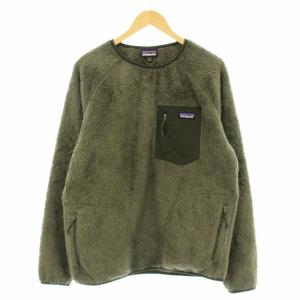 21AW メンズロスガトスクルー フリース プルオーバー トレーナー 長袖 ロゴ L カーキ 25895