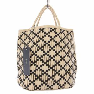 22SS レザーメッシュミニバッグ ハンドバッグ 編み込み やぎ革 ベージュ 黒 DR24-2AG114