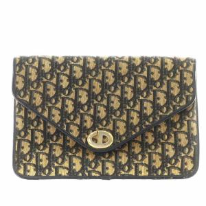 トロッター クラッチバッグ パーティーバッグ ジャガード レザー 茶 ブラウン 黒 ブラック /AN8