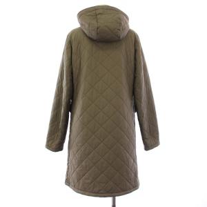 MACKINTOSH キルティングコート 中綿 アウター ロング丈 フード 裏地フェイクファー 36 カーキ /BB