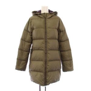 ダウンコート ナイロン アウター ミドル丈 ジップアップ フード 40 カーキ /BB