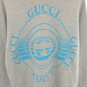 GUCCI インターロッキングGフーデッドスウェットシャツ XS グレー ライトブルー