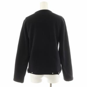 agnes b. オーガニックコットン メルトン 長袖 カーディガンプレッション Tイ 黒 ブラック EP08M0 /AN25