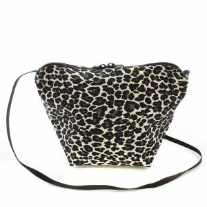 グリーンレーベル別注 レオパード ビッグポシェット ショルダーバッグ ブラック