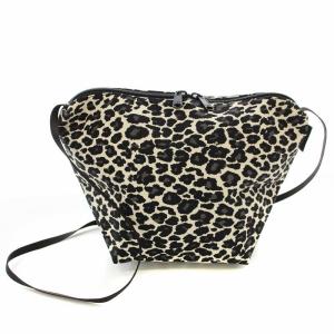 Hervé Chapelier グリーンレーベル別注 レオパード ビッグポシェット ショルダーバッグ ブラック