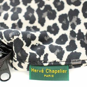 Hervé Chapelier グリーンレーベル別注 レオパード ビッグポシェット ショルダーバッグ ブラック
