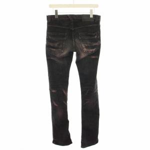 TORNADO MART サムライデニム デニムパンツ ジーンズ ジップフライ ハイブリッドサムライカラー S 黒 ブラック ピンク