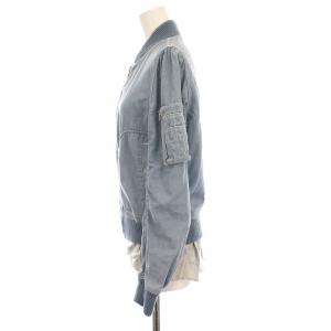 sacai luck MA-1風デニムブルゾン ジャケット ジップアップ アウター 2 ライトブルー 13SSLU494 /YM