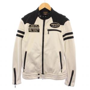 ボンディングライダース ジャケット アウター ジップアップ ワッペン ロゴ 刺繍 切替 M 黒 ブラック