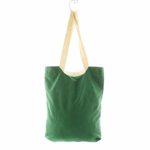 mina perhonen Utopi ワンマイルバッグ トートバッグ 絹 シルク混 麻 リネン プリント ラインストーン グリーン