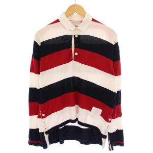 ラガーシャツ ポロシャツ 長袖 レギュラーカラー ハーフボタン ボーダー柄 マルチカラー /BB