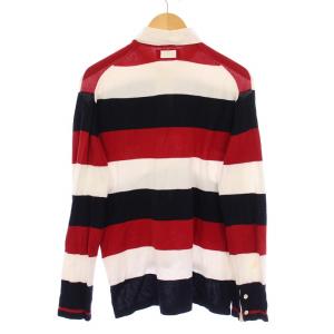 THOM BROWNE ラガーシャツ ポロシャツ 長袖 レギュラーカラー ハーフボタン ボーダー柄 マルチカラー /BB
