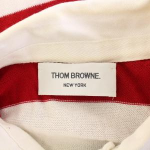 THOM BROWNE ラガーシャツ ポロシャツ 長袖 レギュラーカラー ハーフボタン ボーダー柄 マルチカラー /BB
