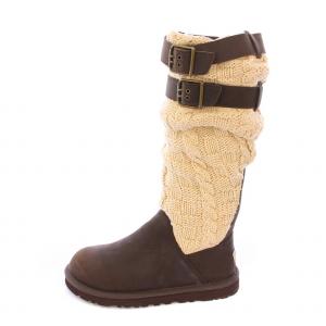 CASSIDEE TALL キャッシディトールブーツ ロング ニット 切替 ベルト ロゴ US7 24cm