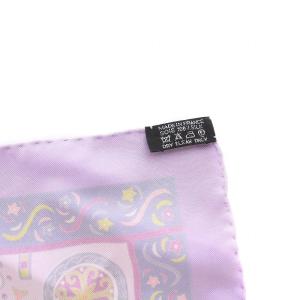 HERMES プチカレ40 Forces de La vie 生命の力 スカーフ 総柄 シルク 紫 /YM OH