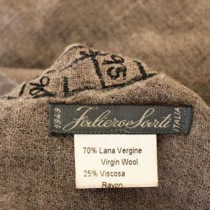 Faliero Sarti ストール 大判 ショール ウール混 刺繍 茶 ブラウン /G