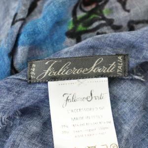 Faliero Sarti ストール 大判 ショール ウール混 青 ブルー /G