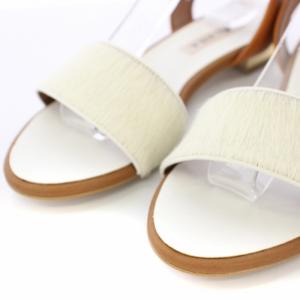 DIANA サンダル ストラップ ハラコ 23.5cm 白 茶 MR51397 /TK