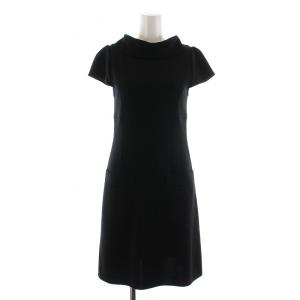 ニットワンピース ビッグカラー 38 ブラック 25649