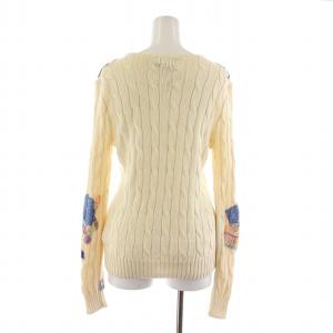 POLO RALPH LAUREN ケーブルニット セーター 長袖 プルオーバー パッチワーク M アイボリー /NQ