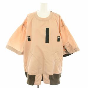 サンプル品 MA-1風カットソー ミリタリージャケット プルオーバー 八分袖 ピンク 緑 グリーン /YT