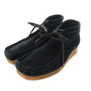 ワラビーブーツ シューズ スエード スクエアトゥ US8 25.5cm ブラック 15522 /NQ