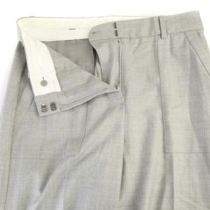 Theory LIGHT SAXONY HW WIDE PANT スラックスパンツ ワイド センタープレス 2 グレー