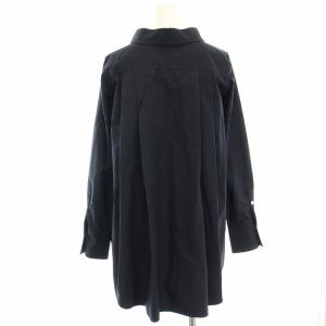 CINOH ビックネックシャツ ブラウス テールカット 長袖 38 紺 ネイビー 16S017 /HN