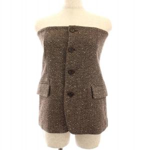 24AW ツイードビスチェ チューブトップ 茶 24051200907030 /YM