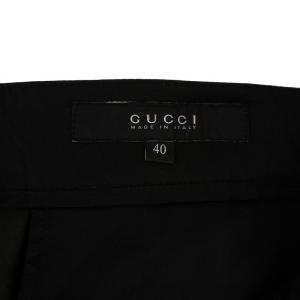 GUCCI スラックスパンツ ジップフライ ウール 40 黒 /BM