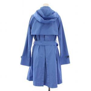 BLUE LABEL CRESTBRIDGE トレンチコート ステンカラー アウター ロング丈 フード ベルト 38 青 ブルー /BB