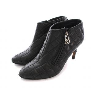 ブーティ ショートブーツ マトラッセ ココマーク 36.5 黒 /YM