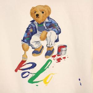 POLO RALPH LAUREN パーカー スウェット プルオーバー ポロベア プリント 長袖 M 白 /YM