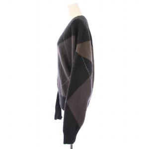 JOURNAL STANDARD L'ESSAGE 24AW BIG ARGAYLE ビッグアーガイルプルオーバー ニット セーター 長袖 Vネック 薄手