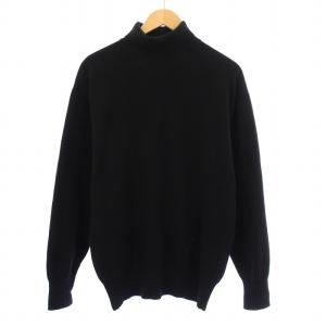 ヴィンテージ 90s 田中オム ニット セーター 長袖 タートルネック ウール 無地 黒 ブラック /BB