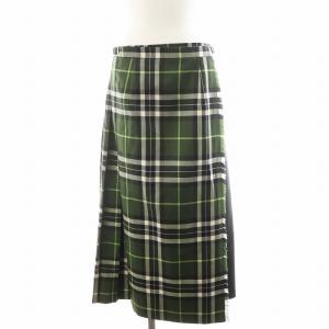 コンビネーションクラシックキルトスカート プリーツスカート ラップスカート チェック柄 ウール F40
