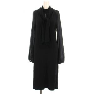 ワンピース ロング マキシ 長袖 42 黒 /YM