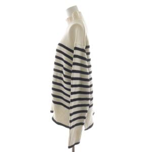 UNITED ARROWS ウールカシミヤハイネックニット セーター 長袖 ボーダー 白 黒 1513-106-4690 /RR