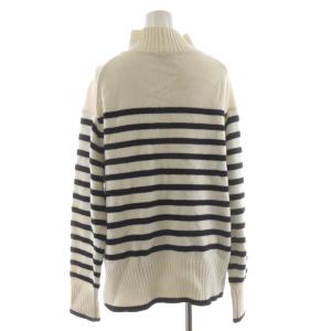 UNITED ARROWS ウールカシミヤハイネックニット セーター 長袖 ボーダー 白 黒 1513-106-4690 /RR