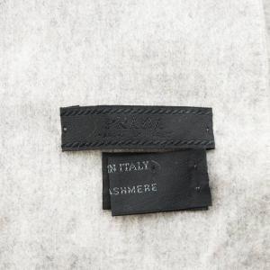 PRADA マフラー フリンジ 刺繍 カシミヤ グレー /AN12 OH