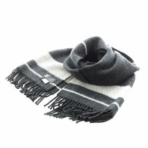 × ユナイテッドアローズ UNITED ARROWS ストール フリンジ チェック柄 ウール カシミヤ混