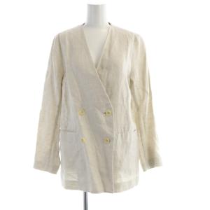 フレンチリネンツイルWブレストジャケット ノーカラー 38 アイボリー 20010900013020 /RO